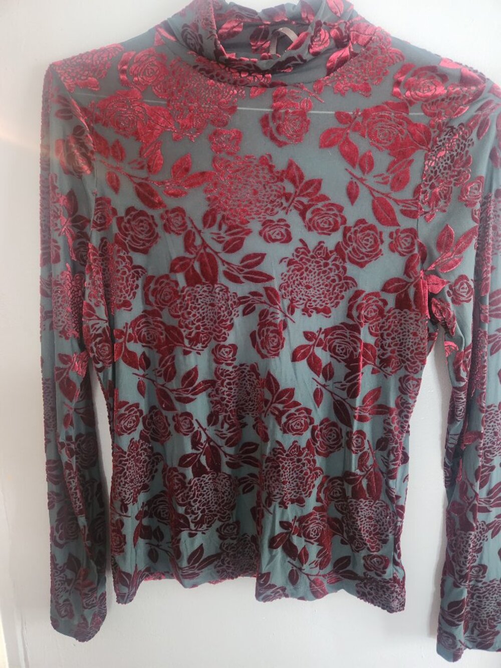 Anthropologie mesh velvet Top - Picture 9 of 9